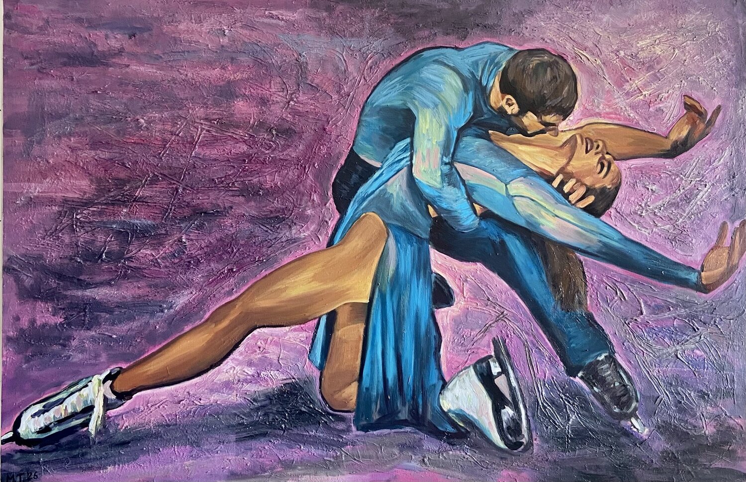 Abrazo Olimpico Marcos Terol Original painting for sale