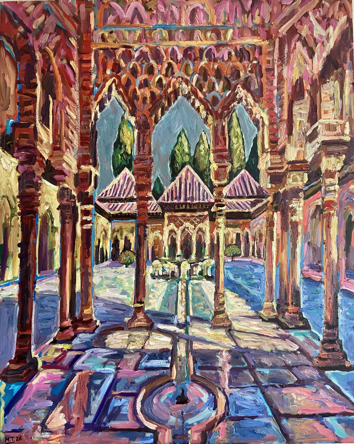 Amanecer en La Alhambra Marcos Terol Original painting for sale
