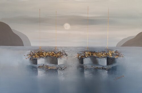 Les veilleurs by Nat Stresser, Painting for Sale on Select
