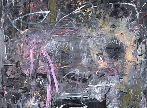"Pink Strokes" oil painting by Peggy Casey-Mason, Painting for Sale on Select