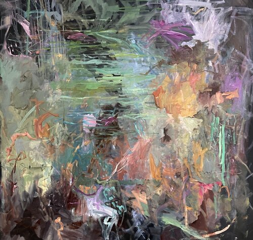 "Untitled" large-scale landscape oil by Peggy Casey-Mason, Painting for Sale on Select
