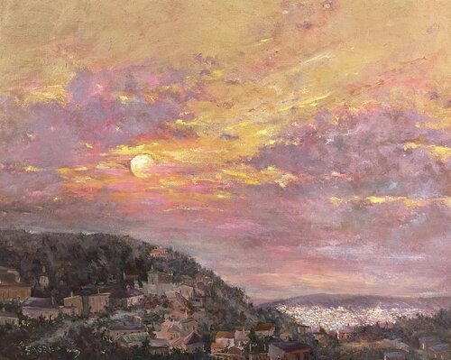 “Athenian Twilight II” by Peggy Casey-Mason, Painting for Sale on Select