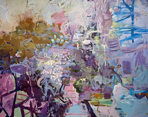 "Untold Tales of The Garden" acrylic large-scale by Peggy Casey-Mason, Painting for Sale on Select