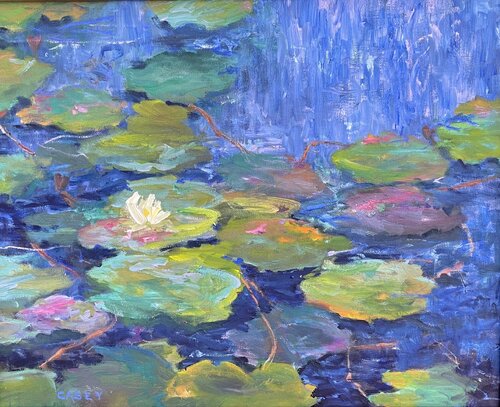 Lily Pads by Peggy Casey-Mason, Painting for Sale on Select