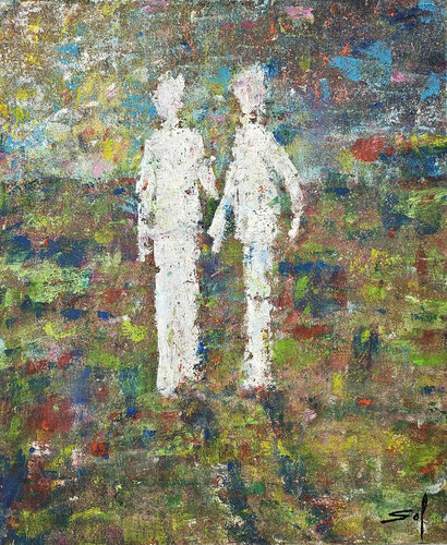 Les deux copains - 50x60 - 2024. by Sof - Sophie Voigt-Chadeyron, Painting for Sale on Select