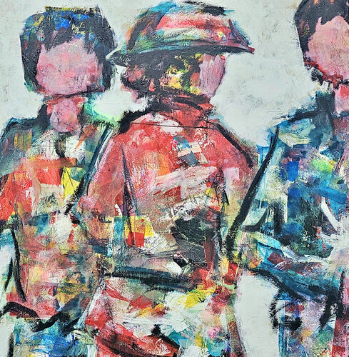 Lequel des deux m'admire? - 130x160 - 2025 by Sof - Sophie Voigt-Chadeyron, Painting for Sale on Select