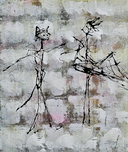 Le renard et la coquotte - 50x60 o. R , m.R 60x70 - 2025. by Sof - Sophie Voigt-Chadeyron, Painting for Sale on Select