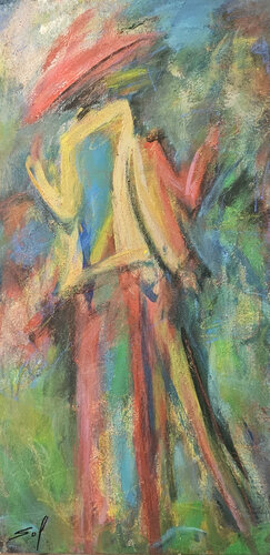Ben oui! - 30x100 - 2017 by Sof - Sophie Voigt-Chadeyron, Painting for Sale on Select