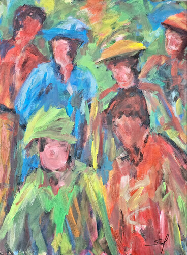 Que des mecs - 60x80 - 2023 by Sof - Sophie Voigt-Chadeyron, Painting for Sale on Select