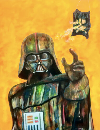 Color Vader / "Bas les masques!"  - 180x140 - 2023 by Sof - Sophie Voigt-Chadeyron, Painting for Sale on Select