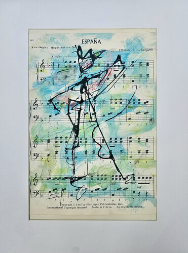 Espana - d'Emmanuel Chabrier - 2025- o.R 9x29 m.R 33x43 by Sof - Sophie Voigt-Chadeyron, Painting for Sale on Select