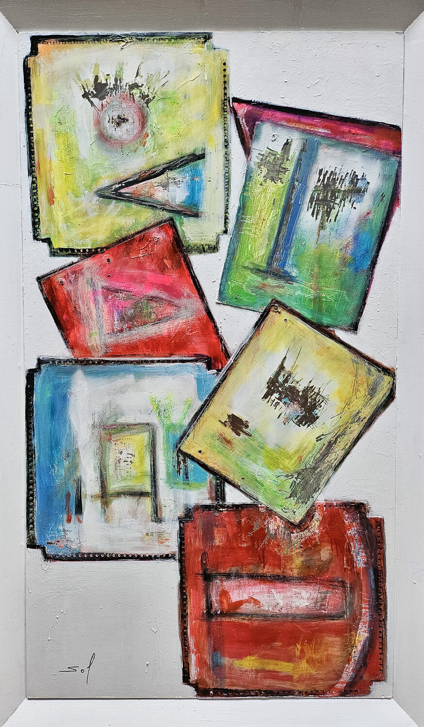 Drôles de tronches - 220x90x12 - 2025 Sof - Sophie Voigt-Chadeyron Original painting for sale