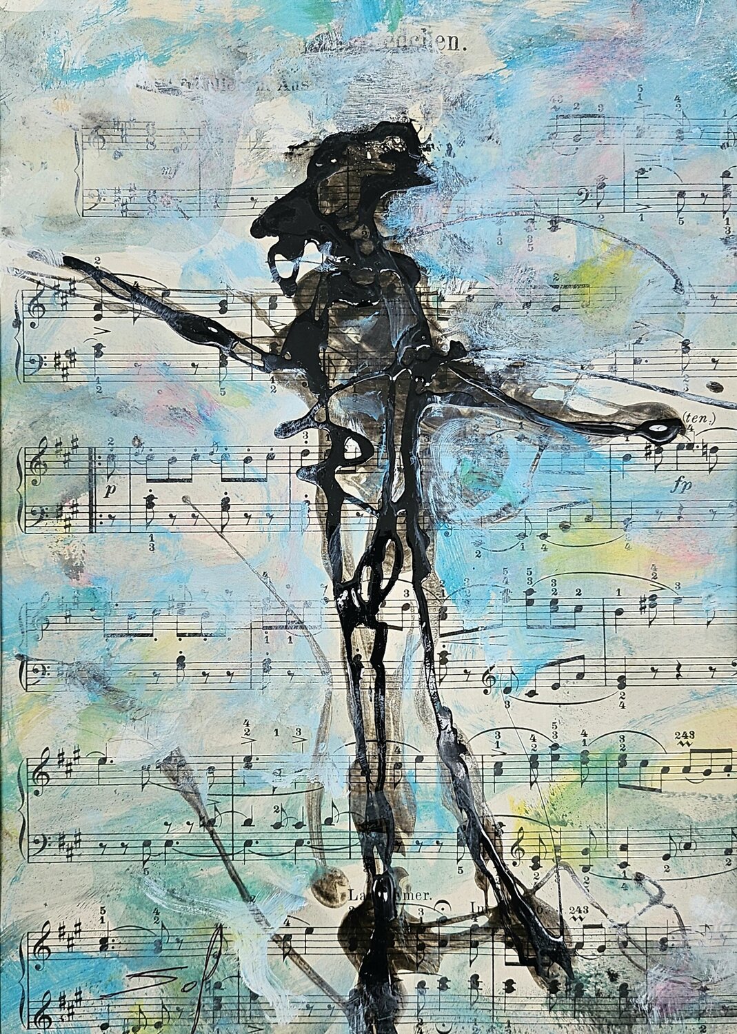 L'élègant - 19x28 / 35x41x1 - 2025 Sof - Sophie Voigt-Chadeyron Original painting for sale