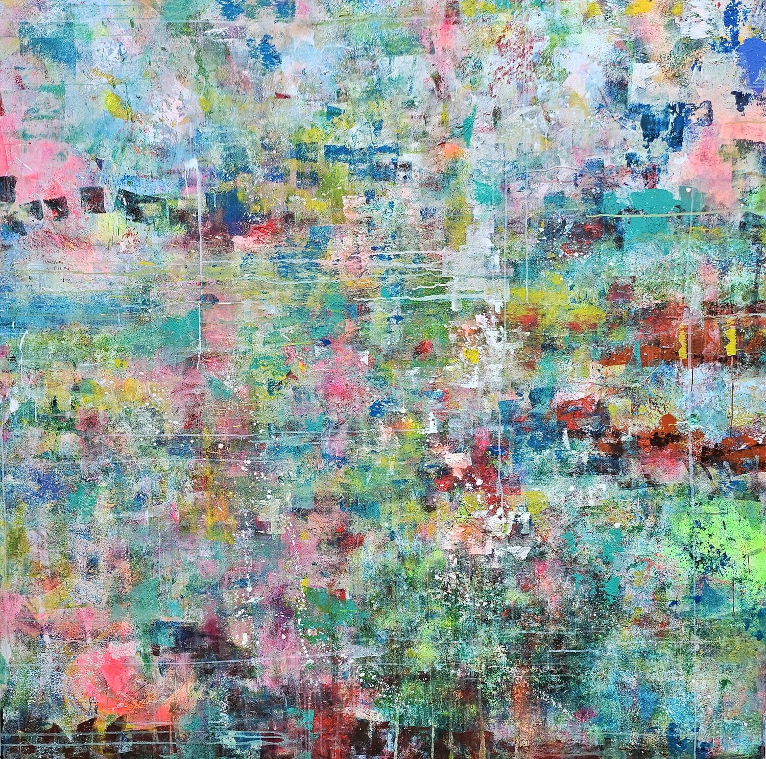 Pulsions sauvages colorées - 200x200 - 2025 Sof - Sophie Voigt-Chadeyron Original painting for sale