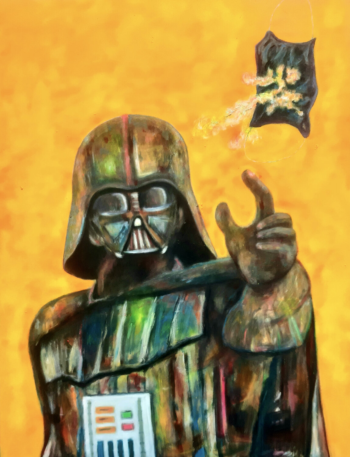 Color Vader / "Bas les masques!"  - 180x140 - 2023 Sof - Sophie Voigt-Chadeyron Original painting for sale