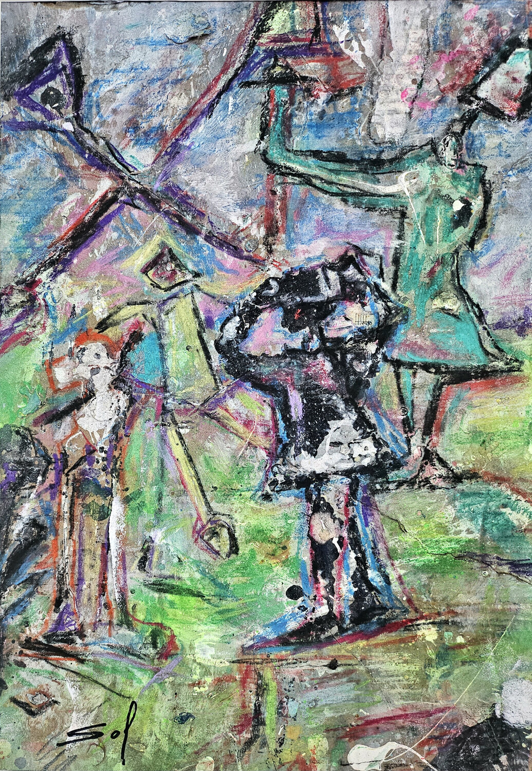 Rituel instable Sof - Sophie Voigt-Chadeyron Original painting for sale