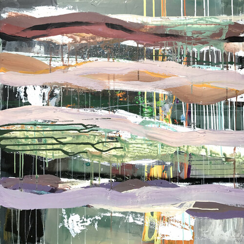 Waldstück B flieder by Susanne Hendricks, Painting for Sale on Select