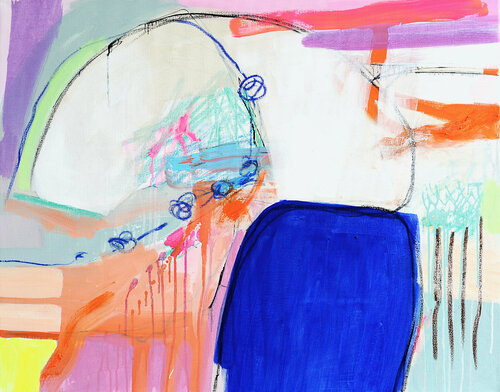Falling over blue by Susanne Hendricks, Painting for Sale on Select