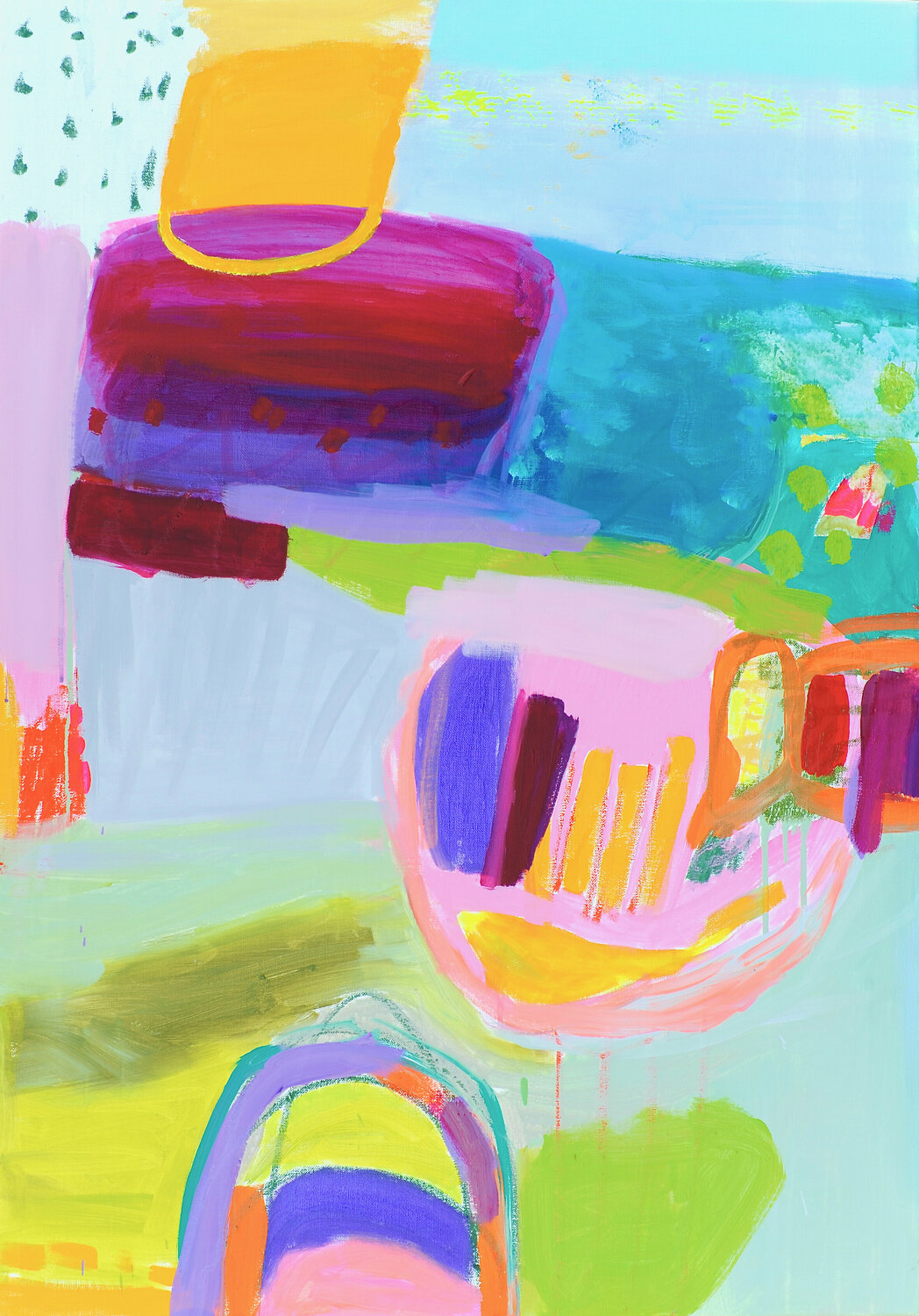geburtstagskuchen/birthdaycake Susanne Hendricks Original painting for sale