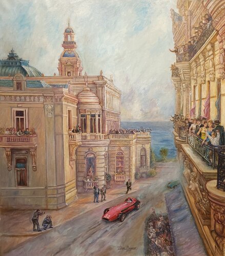 Casino Square 1957 by Felipe Barreiro, Painting for Sale on Select