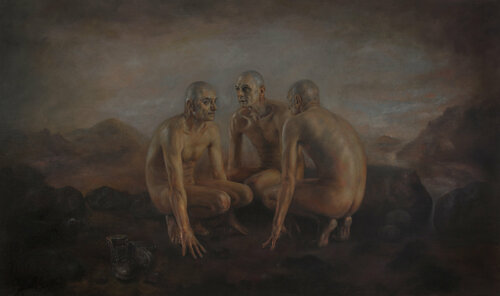 The game by Oleg Radvan, Painting for Sale on Select