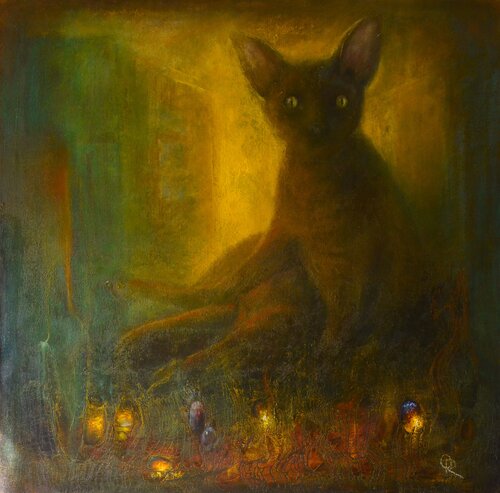 Devon Rex by Oleg Radvan, Painting for Sale on Select