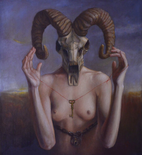 The red thead. by Oleg Radvan, Painting for Sale on Select