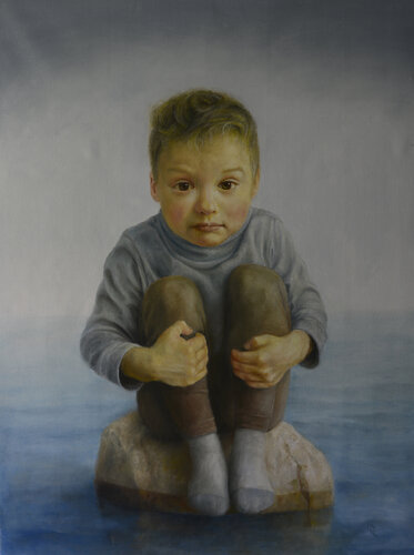 The Boy and the Sea by Oleg Radvan, Painting for Sale on Select