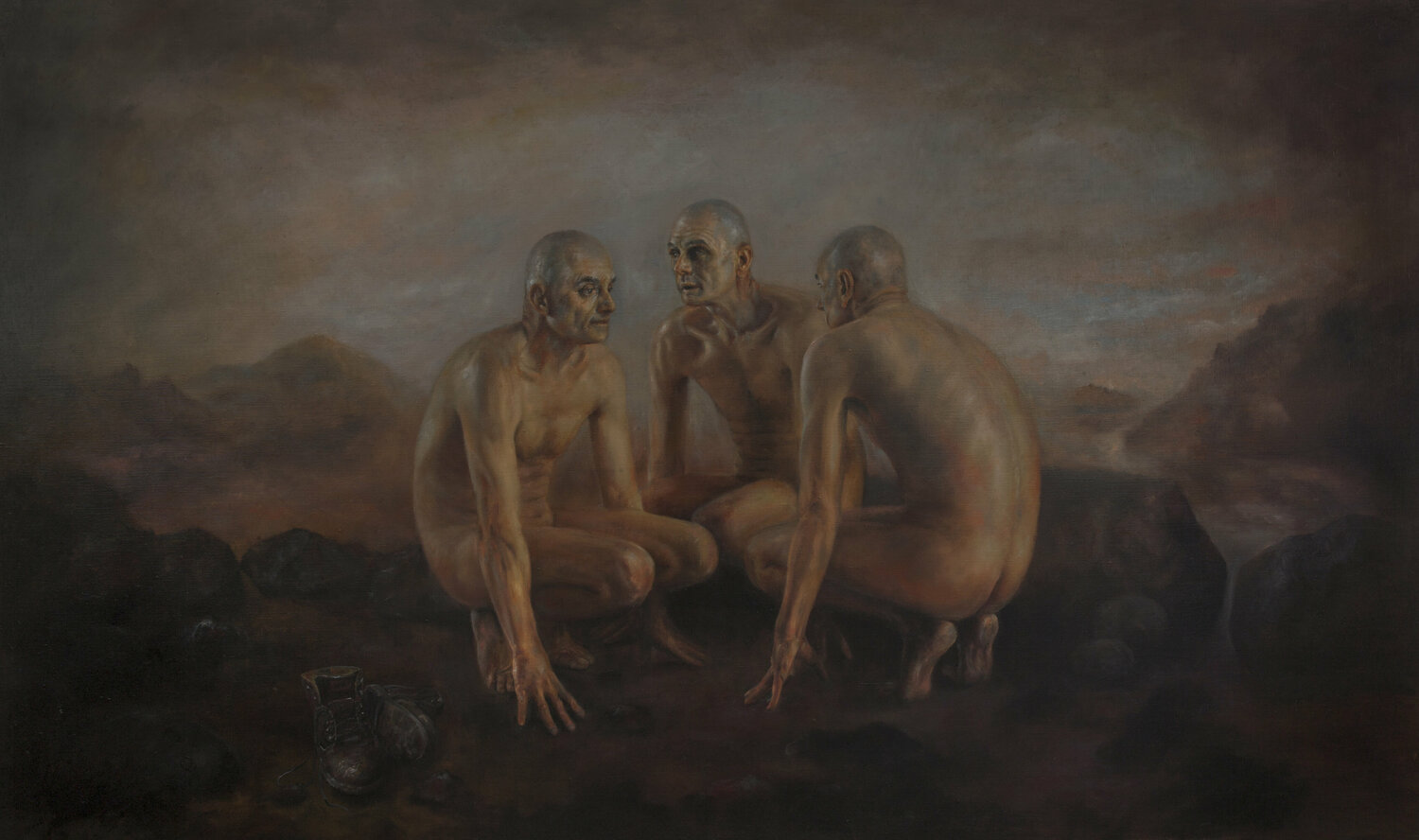 The game Oleg Radvan Original painting for sale