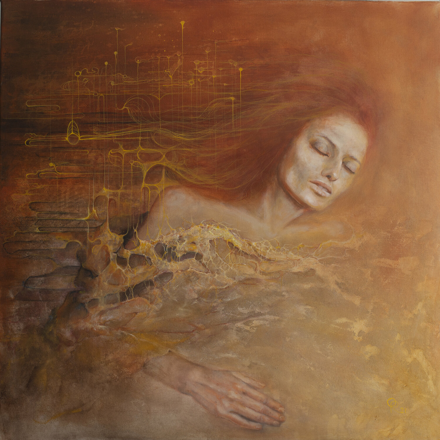 Sleeping Muse Oleg Radvan Original painting for sale