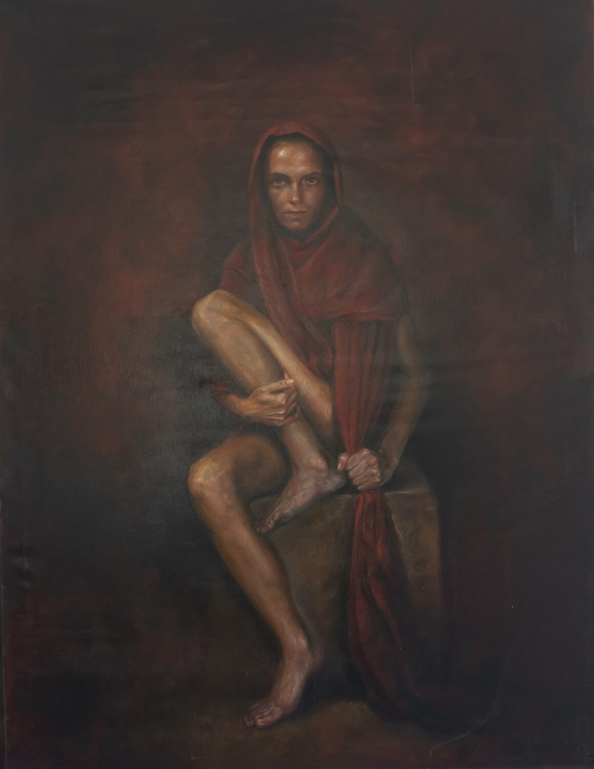 Dark portrait Oleg Radvan Original painting for sale