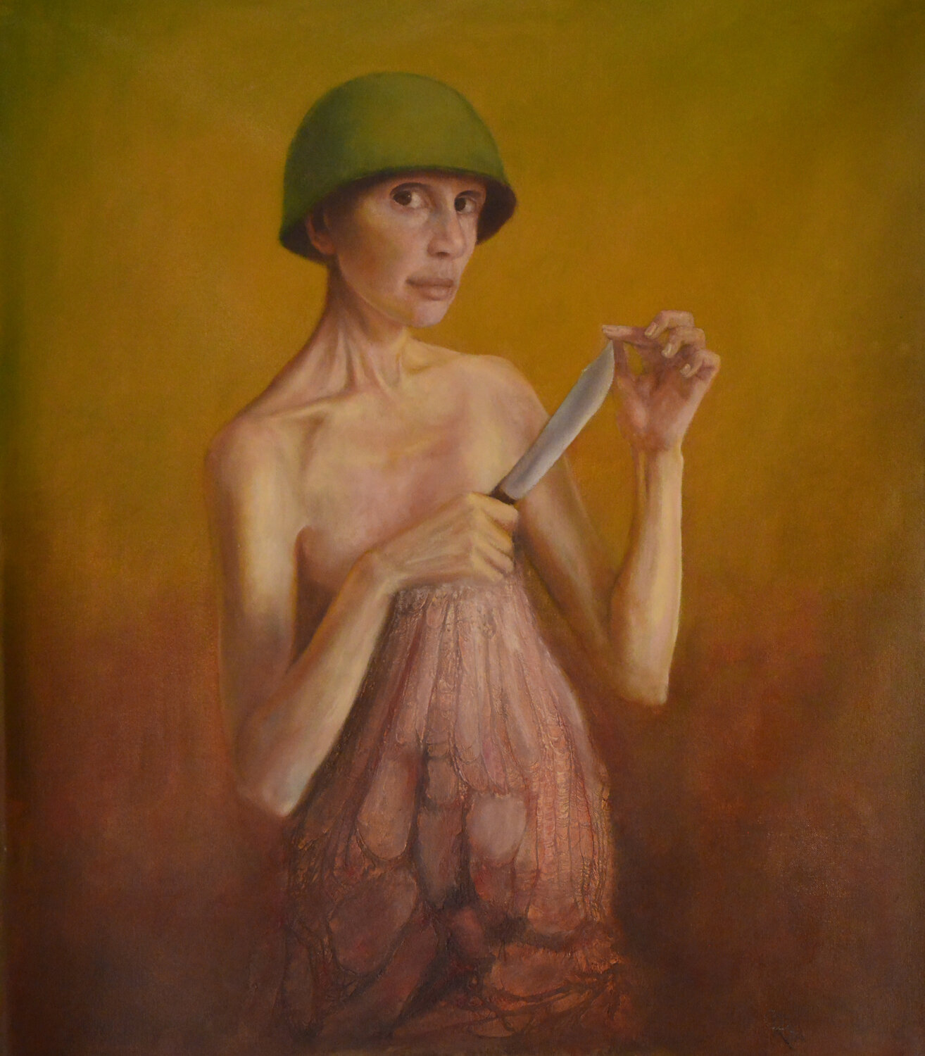 The girl with a knife. Oleg Radvan Original painting for sale