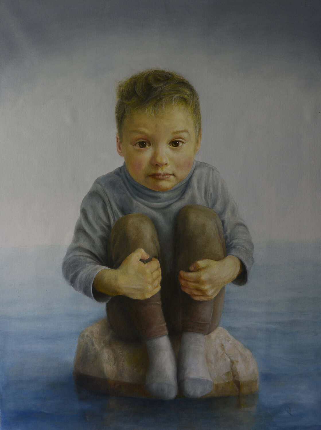 The Boy and the Sea Oleg Radvan Original painting for sale
