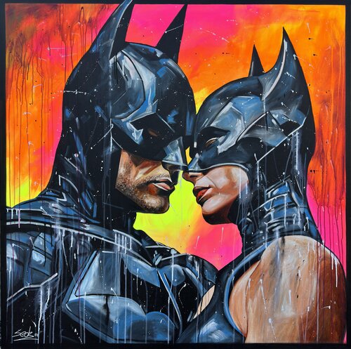 cat in love by Sabrina Seck, Painting for Sale on Select