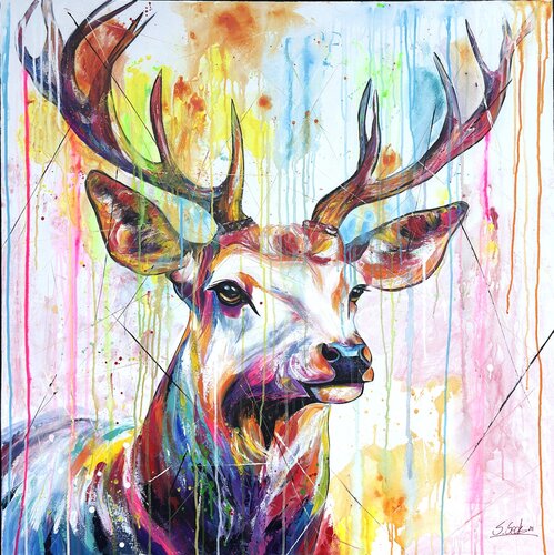white deer by Sabrina Seck, Painting for Sale on Select