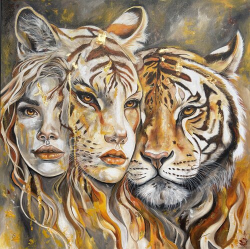 the tiger inside you by Sabrina Seck, Painting for Sale on Select
