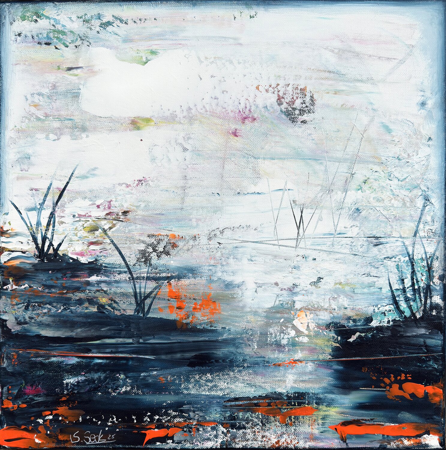 Winter am See Sabrina Seck Original painting for sale