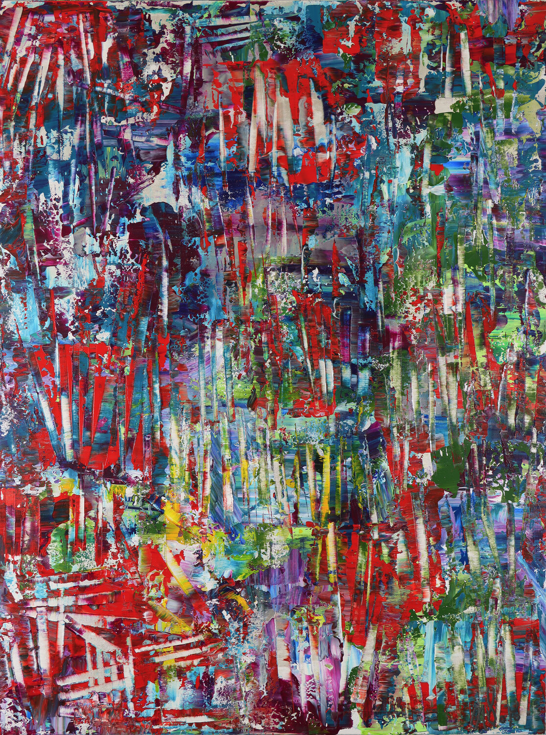 Another side of red Nestor Toro Original painting for sale