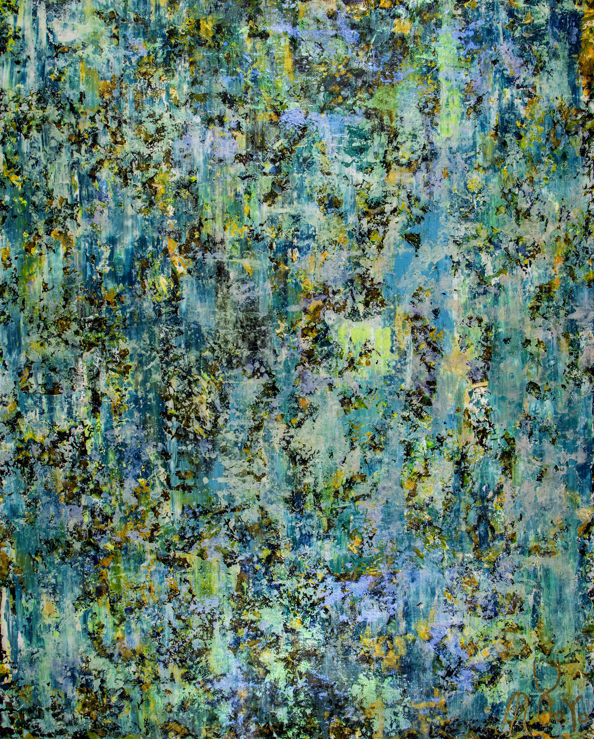 Prismatic moss forest Nestor Toro Original painting for sale