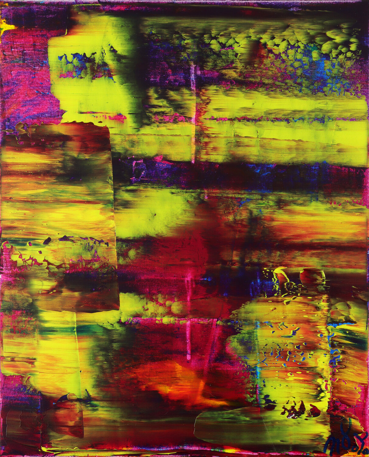 Prismatic Inferno: Echoes of Raw Energy Nestor Toro Original painting for sale