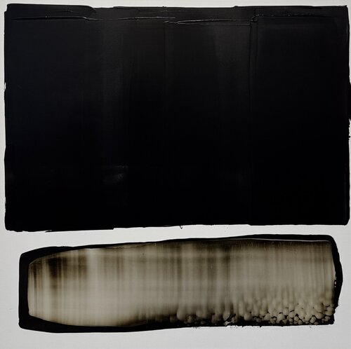 Black and white with pearl yellow N.7 by Anca Todrican, Painting for Sale on Select
