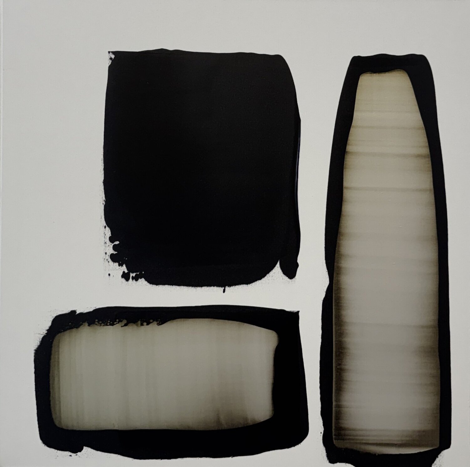 Black and white with pearl yellow 16 Anca Todrican Original painting for sale