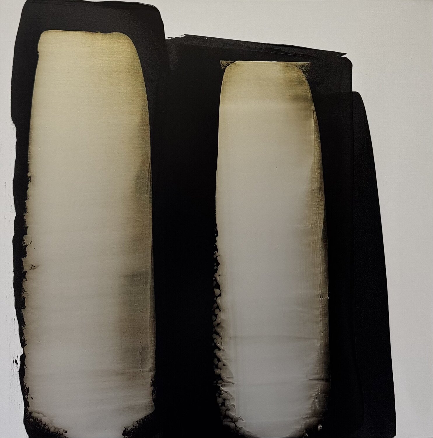 Black and white with pearl yellow N.3 Anca Todrican Original painting for sale