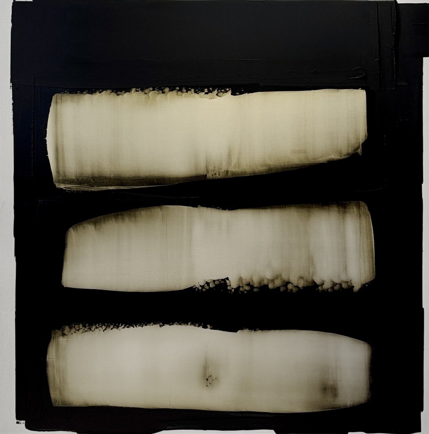 Black and white with pearl yellow N.5 Anca Todrican Original painting for sale