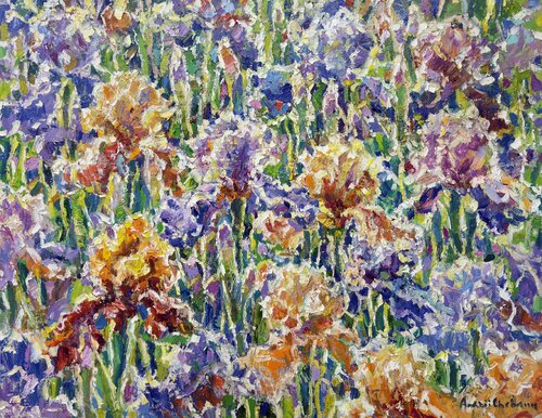 Dance of irises by Andrey Chebotaru, Painting for Sale on Select