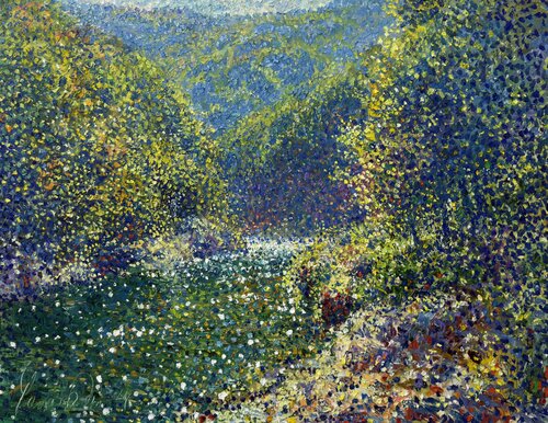 Emerald silence by Andrey Chebotaru, Painting for Sale on Select