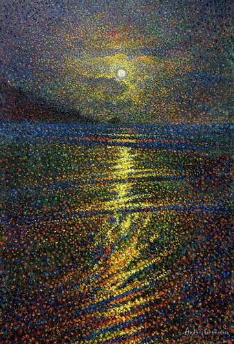 Midnight glow by Andrey Chebotaru, Painting for Sale on Select
