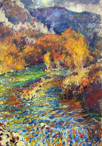 Autumn embrace by Andrey Chebotaru, Painting for Sale on Select