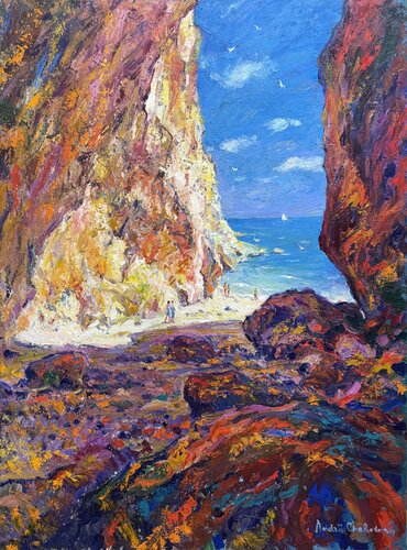 Turquoise dream of Sardinia by Andrey Chebotaru, Painting for Sale on Select