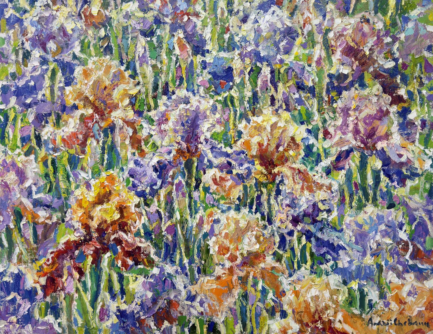 Dance of irises Andrey Chebotaru Original painting for sale